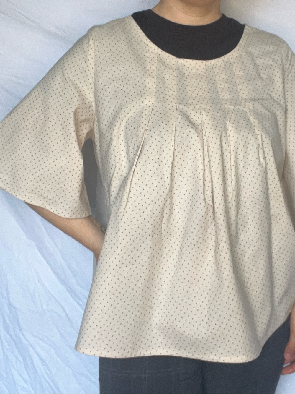Handmade White Microhash Cotton Skirt